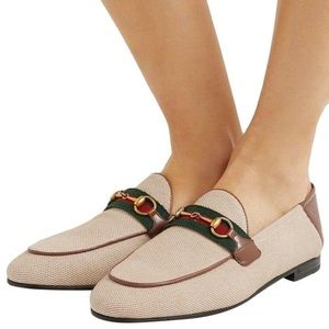 Gucci Brixton Horsebit & Web Convertible Loafer in Sand/Natural